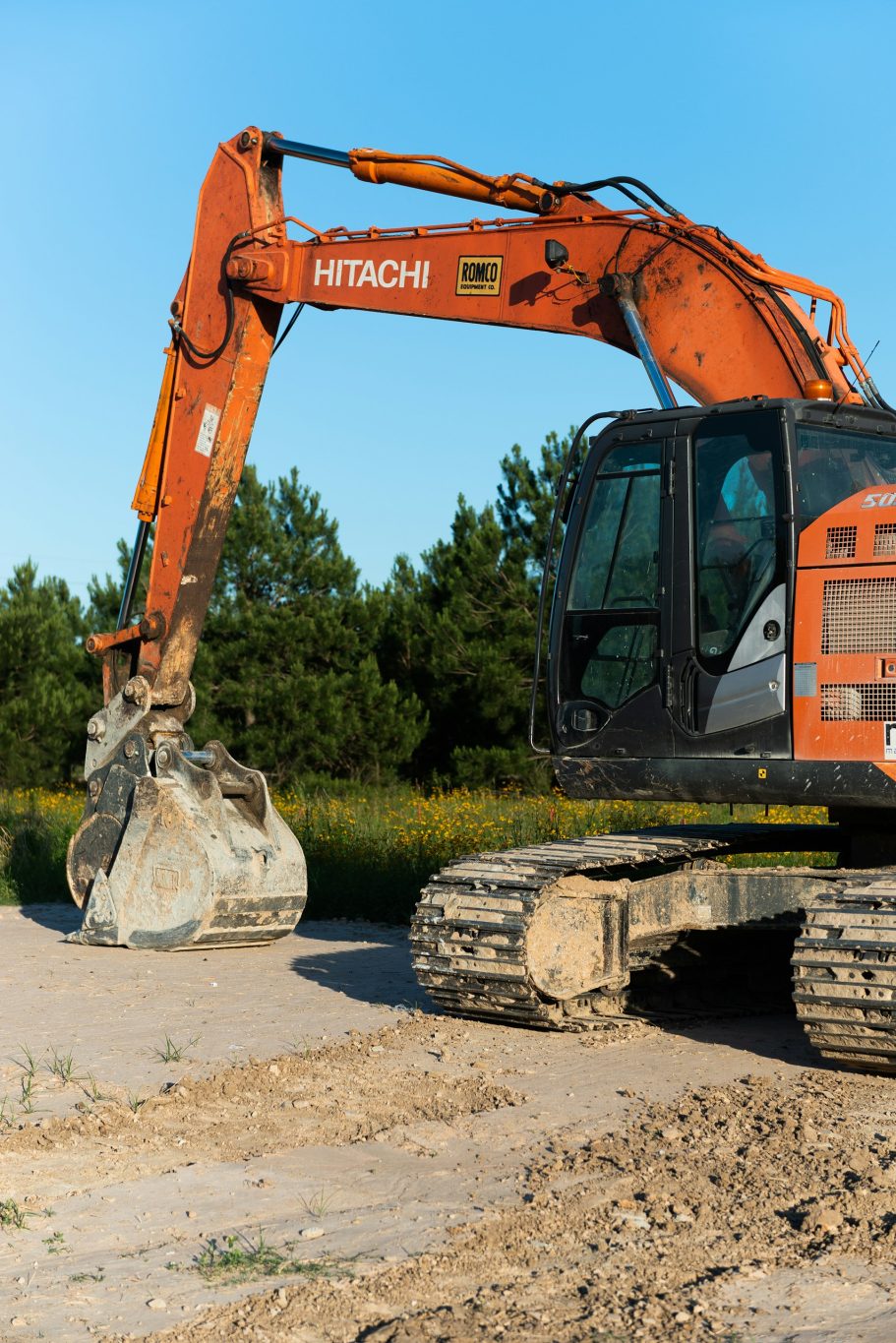 Kettenbagger Bagger beim Erdaushub